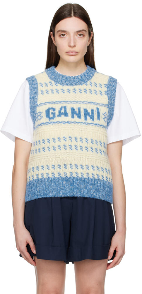 GANNI Off-White Jacquard Vest Cover