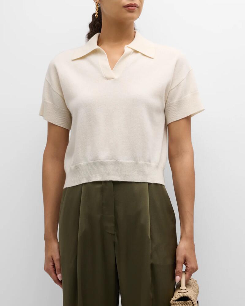 Sablyn Mirabelle Cashmere Short-Sleeve Polo Cover