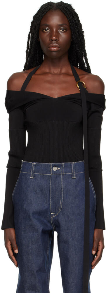 Ferragamo Black Off Shoulder Bodysuit Cover