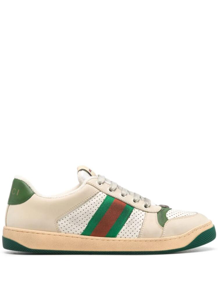 Gucci Screener panelled leather sneakers - Neutrals Cover