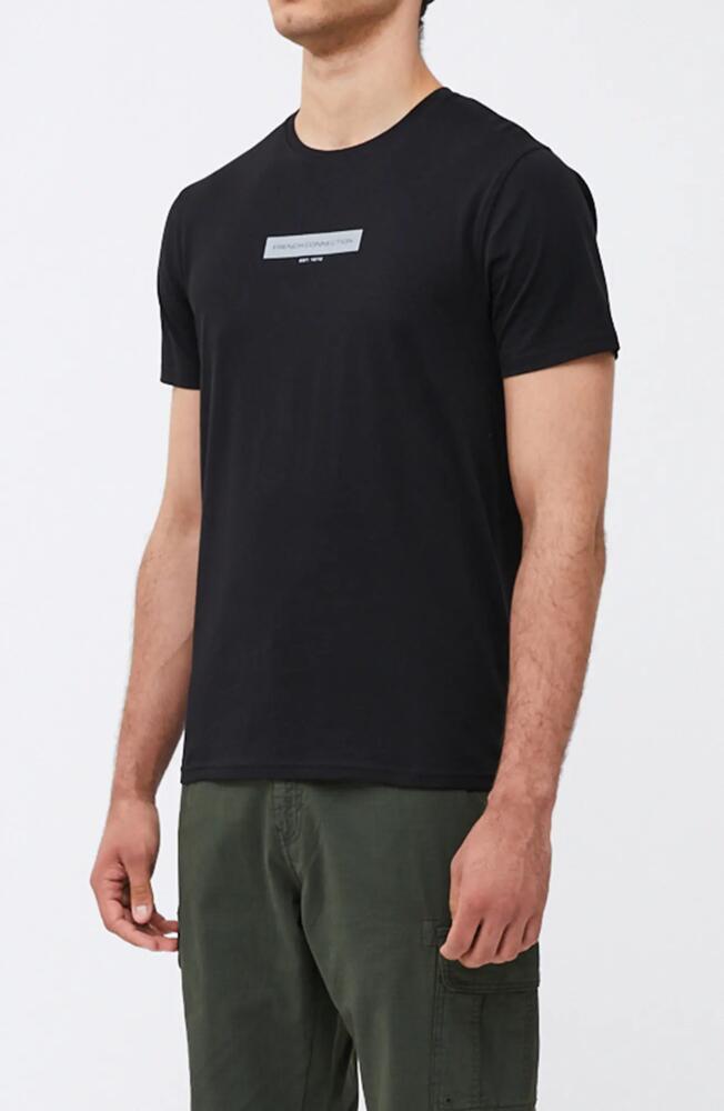 French Connection Box Logo Organic Cotton Graphic T-Shirt in Black Cover