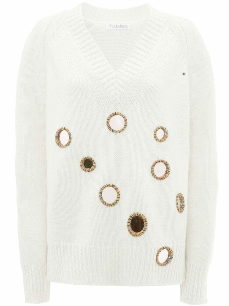 JW Anderson mirror-detail jumper - White Cover