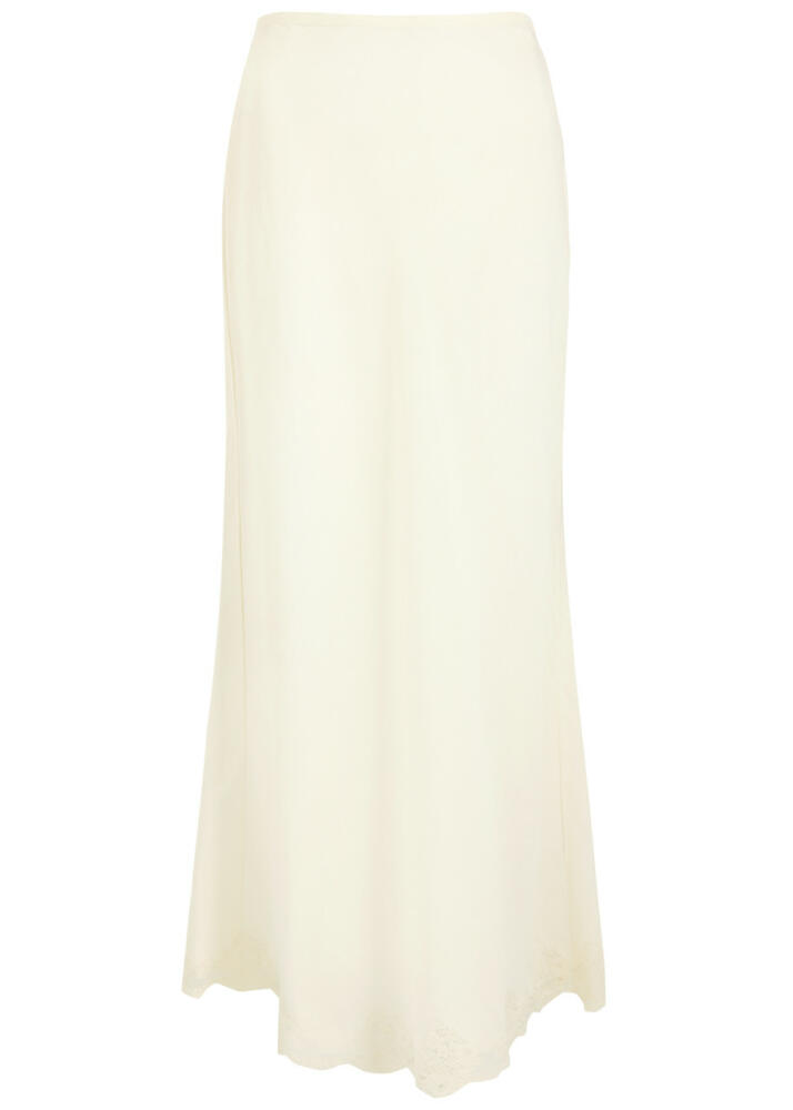 Rixo Crystal Lace-trimmed Woven Maxi Skirt - Cream Cover