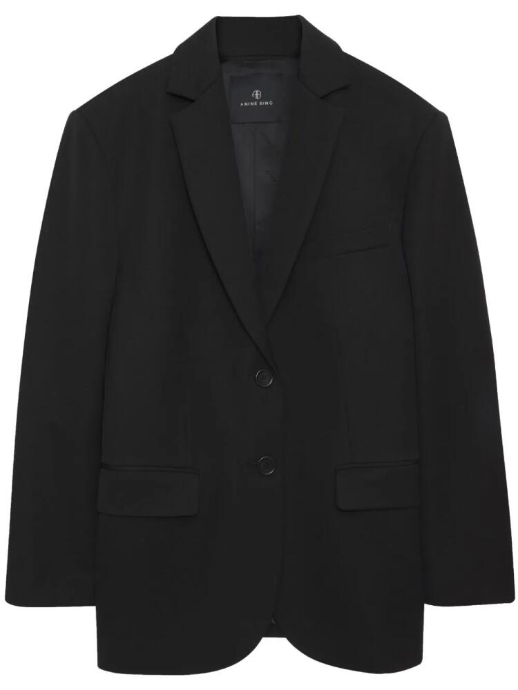 ANINE BING Quinn single-breasted wool blazer - Black Cover