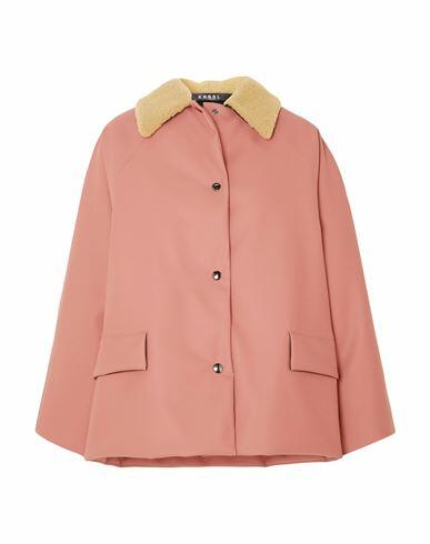 Kassl Editions Woman Jacket Pastel pink Polyester, Polyurethane, Cotton, Elastane, Shearling Cover