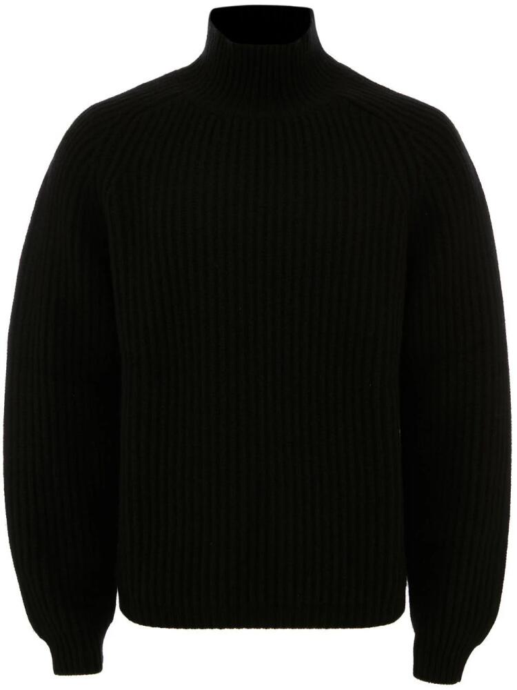 JW Anderson logo-patch chunky-knit jumper - Black Cover