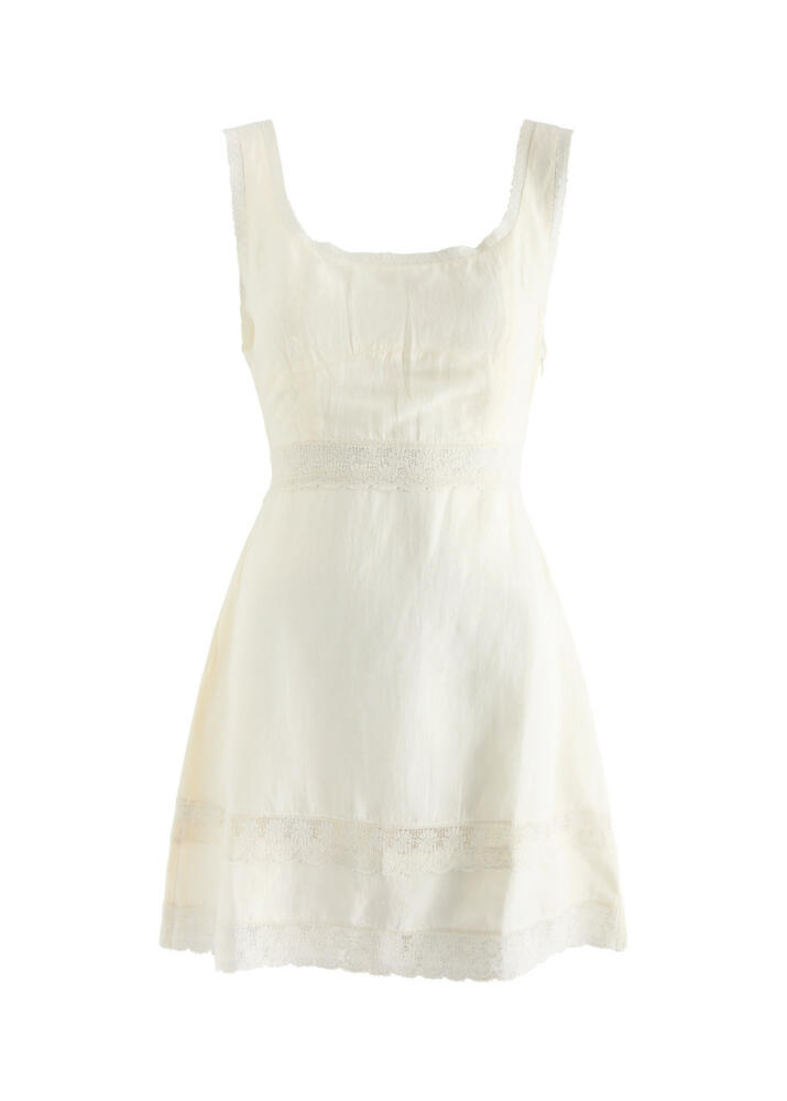 Rixo Ronan Lace-trimmed Mini Dress - Cream Cover