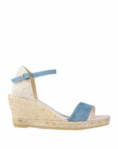 Gaimo Woman Espadrilles Pastel blue Soft Leather, Textile fibers, Jute Cover