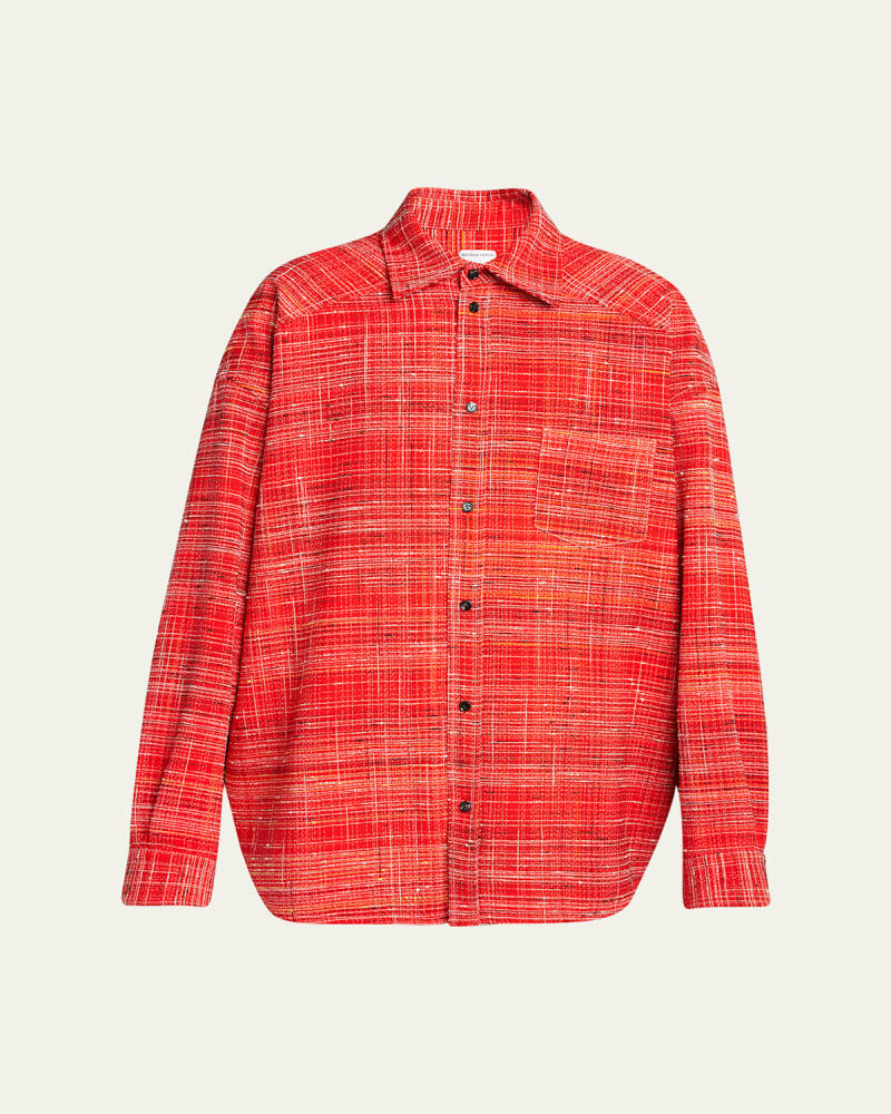 Bottega Veneta Men's Red Multi-Knotted Viscose Overshirt Cover