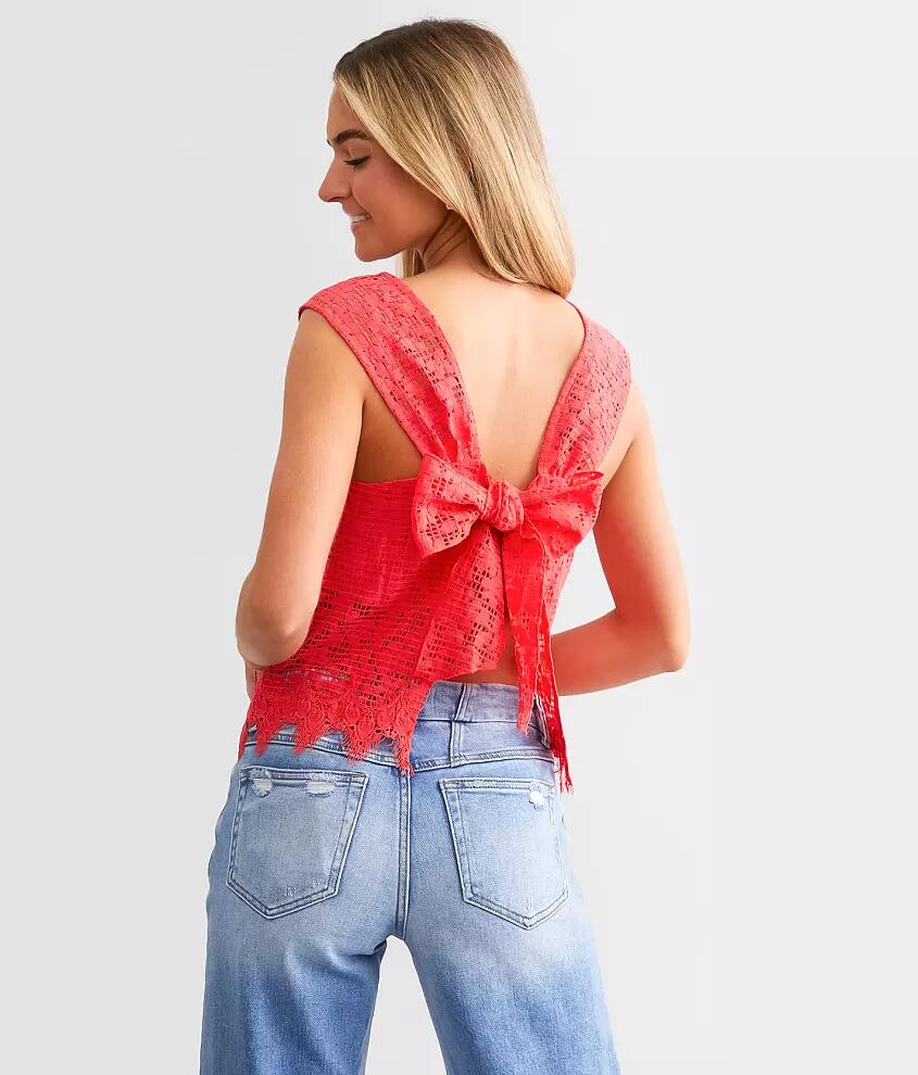 Daytrip Open Back Tie Lace Tank Top Cover