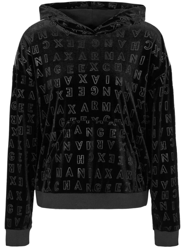 Armani Exchange monogram hoodie - Black Cover