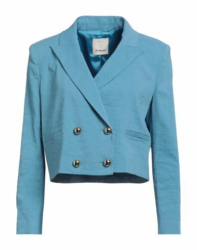 Pinko Woman Blazer Azure Linen, Viscose, Elastane Cover