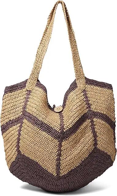 Free People Mykonos Straw Tote (Espresso Combo) Cross Body Handbags Cover