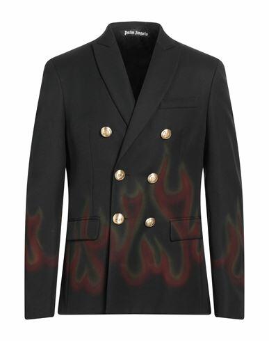 Palm Angels Man Blazer Black Polyester, Virgin Wool Cover