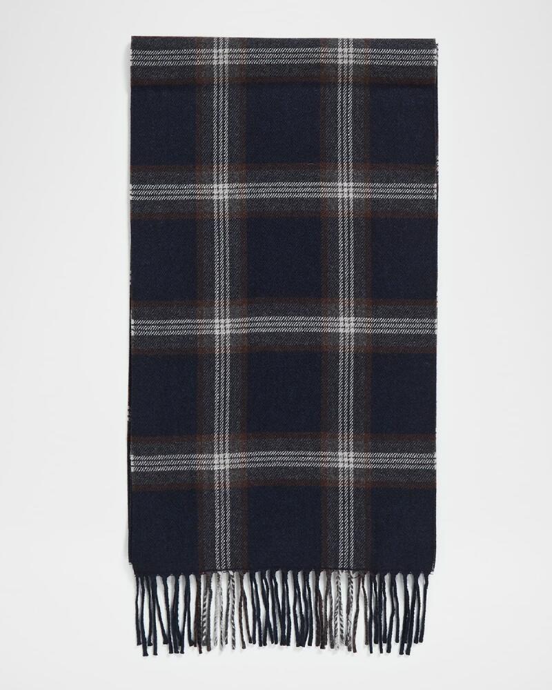 Eton Men's Prince Of Wales Merino Wool Scarf Cover