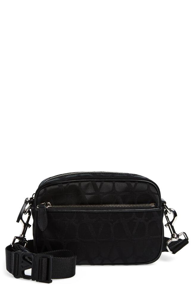 Valentino Garavani VLOGO Monogram Toile Canvas Crossbody Bag in Nero Cover