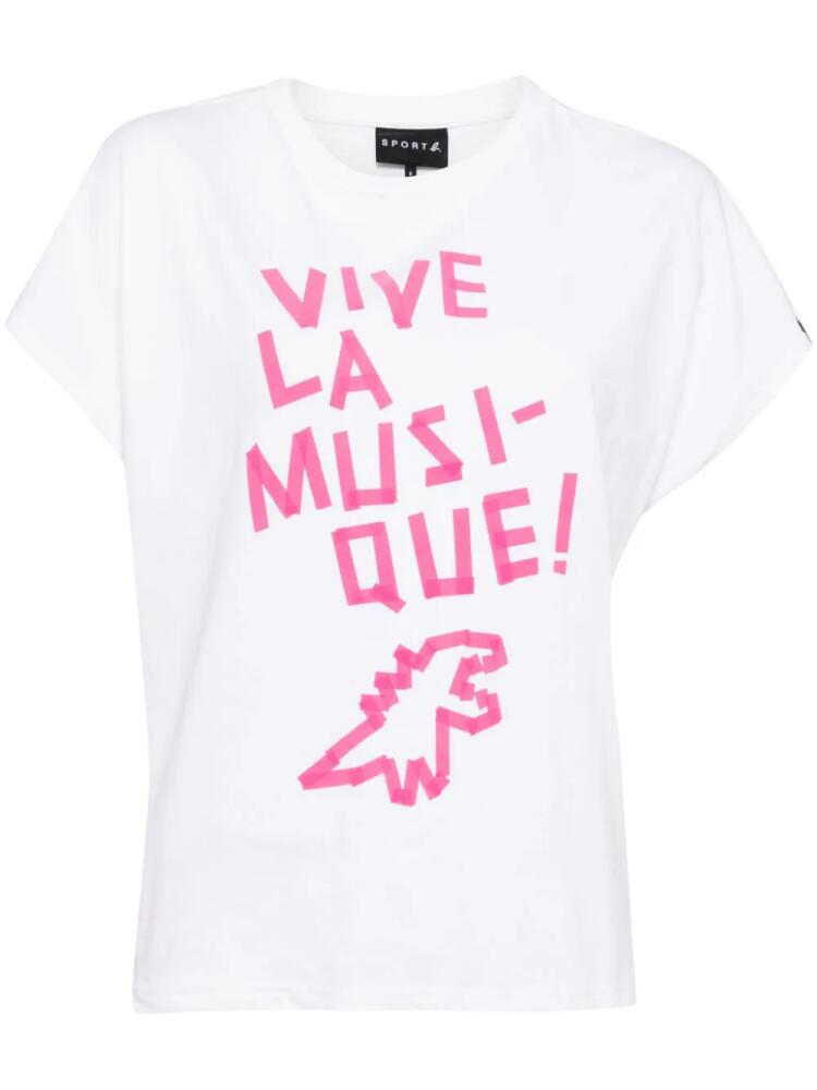 SPORT b. by agnès b. Long Live Music-print cotton T-shirt - White Cover