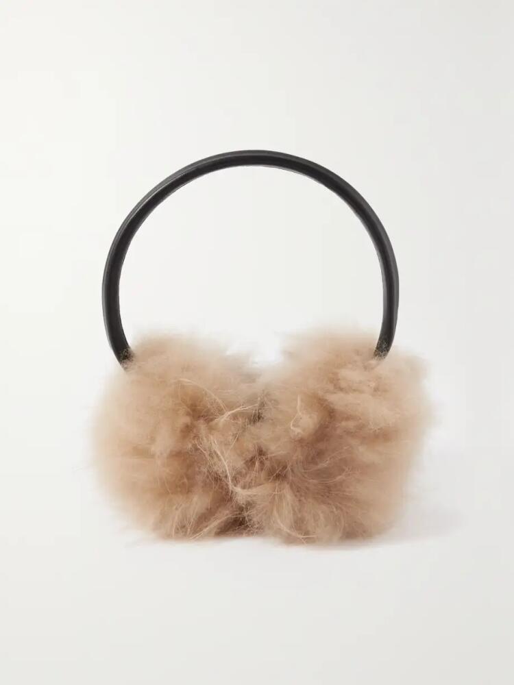 Yves Salomon - Leather-trimmed Shearling Earmuffs - Neutrals Cover