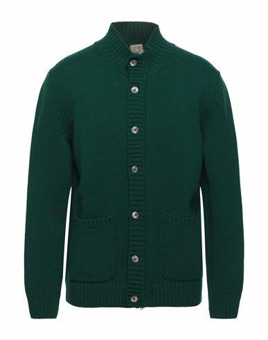 H953 Man Cardigan Emerald green Merino Wool Cover