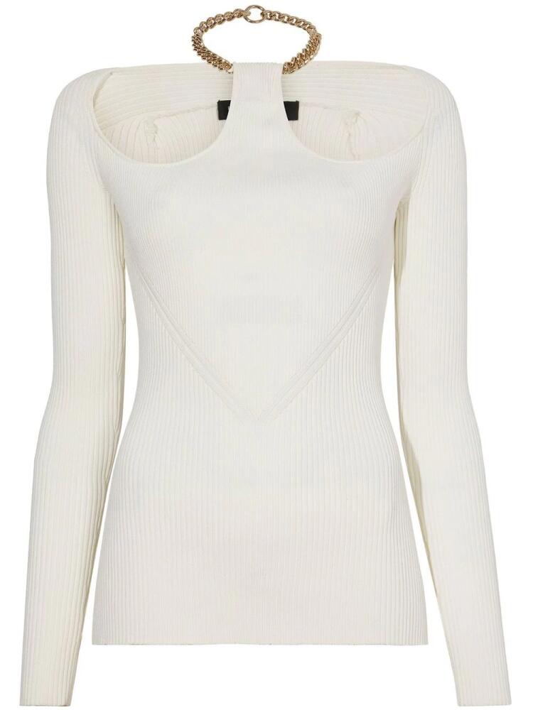 Proenza Schouler chain-detail ribbed-knit jumper - White Cover