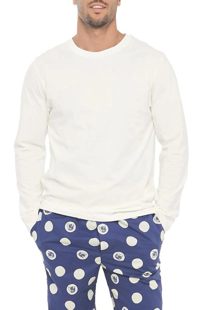 The Lazy Poet Luke Tiger Dots Blue Long Sleeve Pajama T-Shirt in White Cover