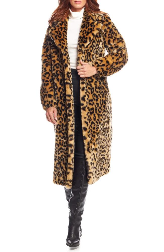 DONNA SALYERS FABULOUS FURS Roam Free Leopard Print Faux Fur Coat in Multi Cover