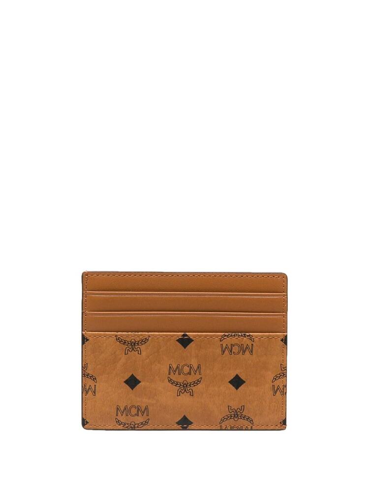 MCM mini monogram-print cardholder - Brown Cover