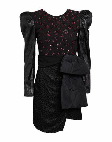 Dundas Woman Mini dress Black Synthetic fibers, Wool, Elastane, Silk, Glass Cover