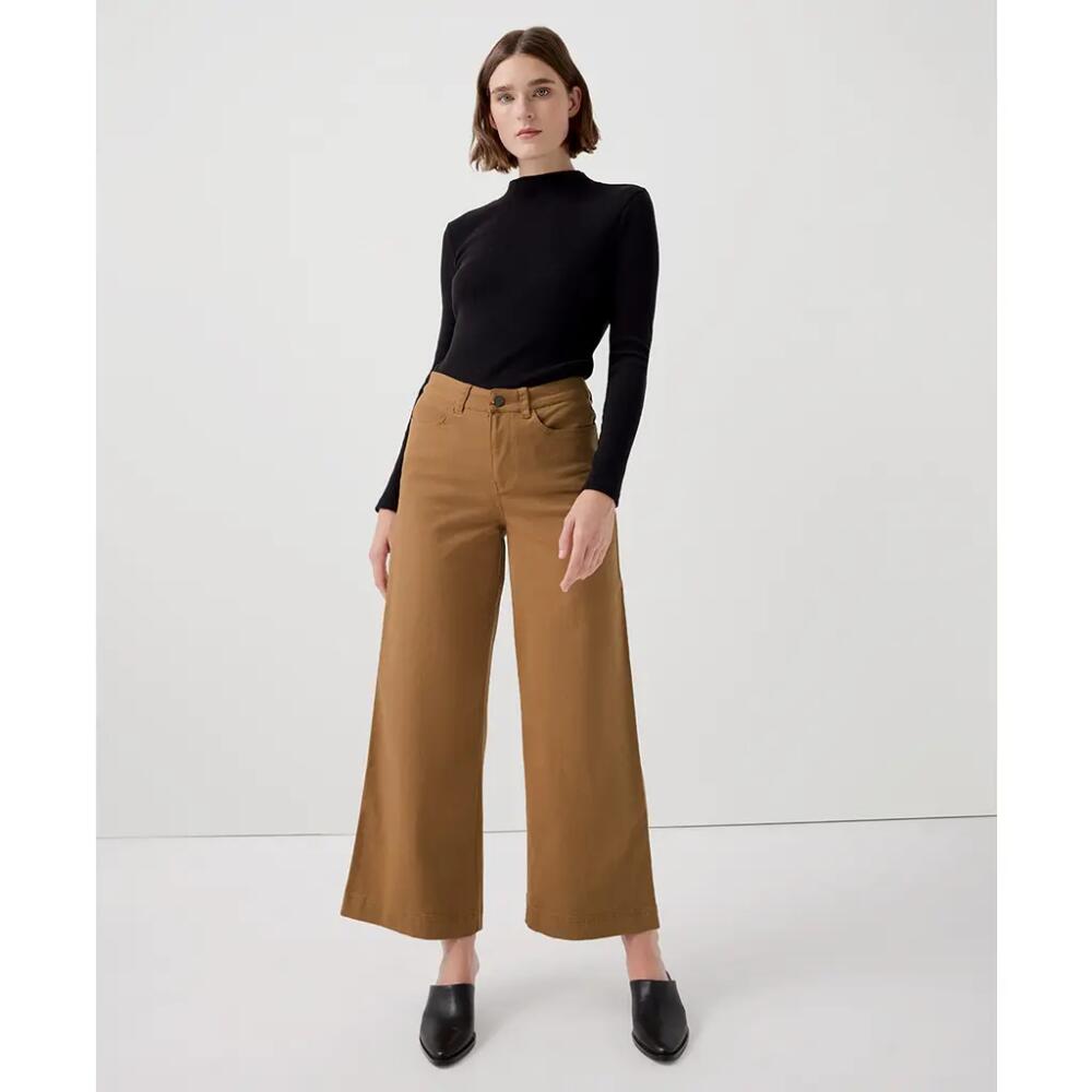 Pact Organic Stretch Twill Denim Wide Leg Pant in Camel Cover