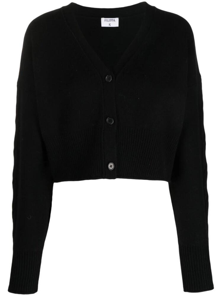 Filippa K V-neck knitted cardigan - Black Cover