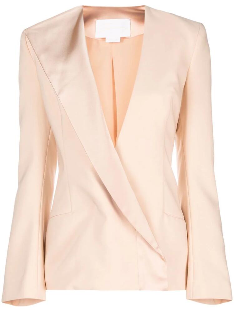 Genny single-breasted asymmetric-lapel blazer - Neutrals Cover