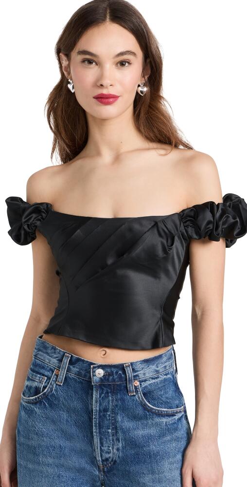 LoveShackFancy Ileana Top Black Cover