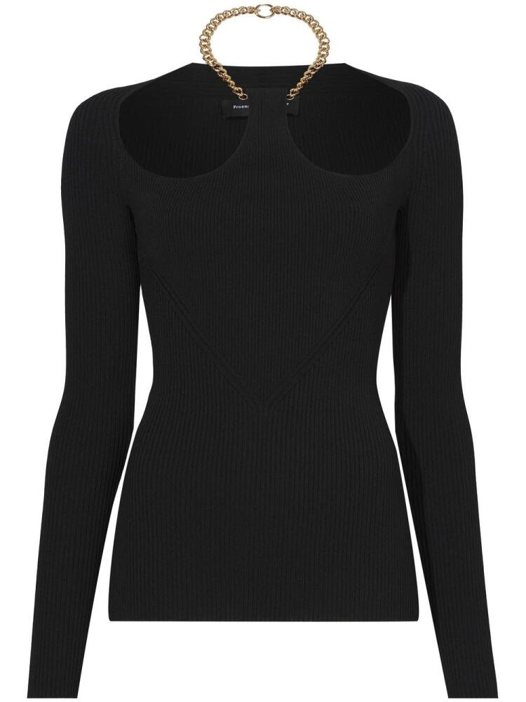 Proenza Schouler chain-detail ribbed-knit jumper - Black Cover