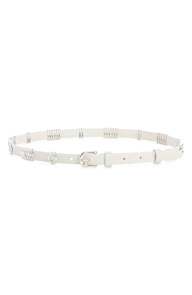 Isabel Marant Odena Faithful Leather Belt in Chalk/Silver Cover