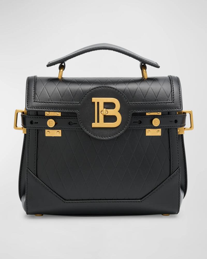 Balmain BBuzz 23 Top-Handle Bag in Embossed Leather Cover