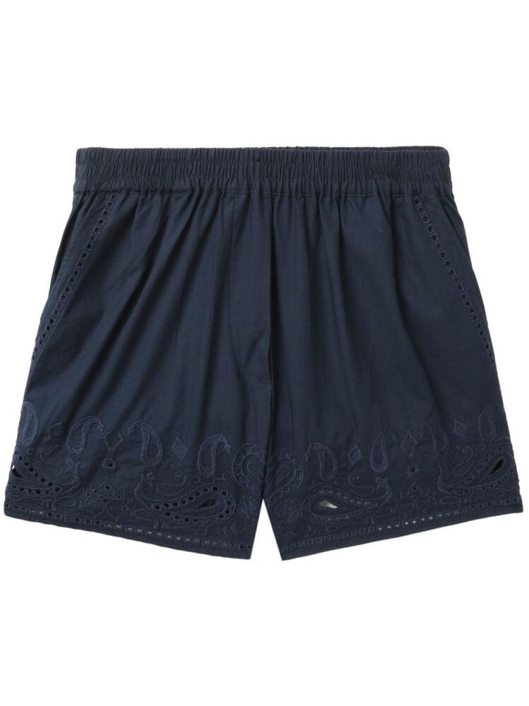 rag & bone broderie anglaise cotton shorts - Blue Cover