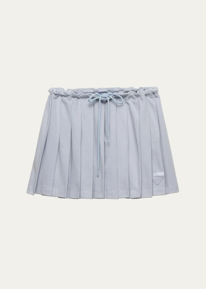 Prada Pleated Pique Drawstring Mini Skirt Cover