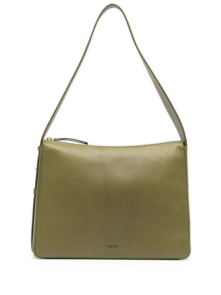 Yu Mei logo-de bossed tote bag - Green Cover