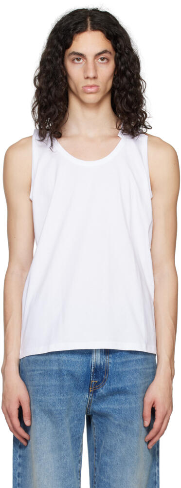 Marina Yee White Deconstructed Tank Top Cover