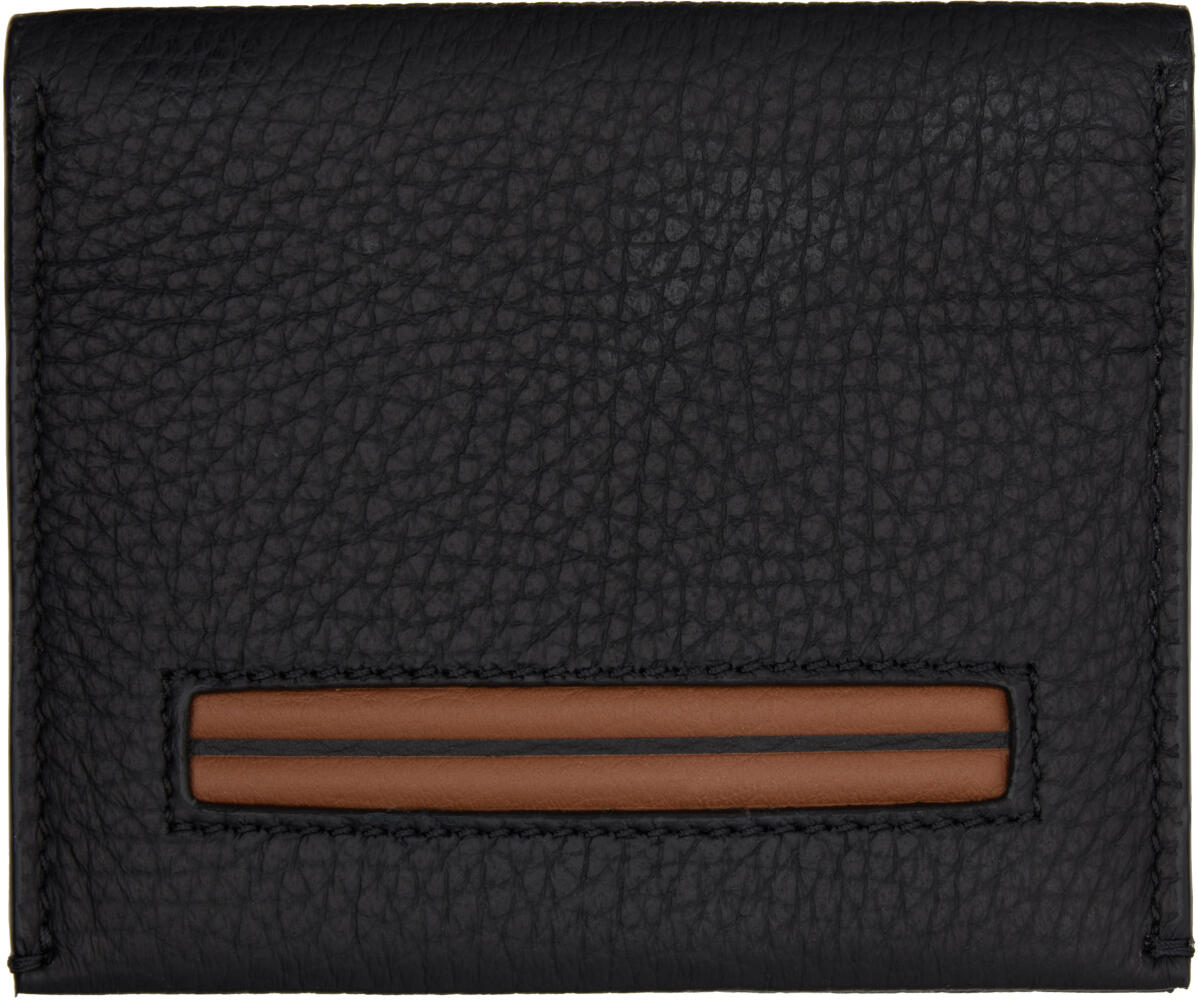 ZEGNA Black Leather Wallet Cover