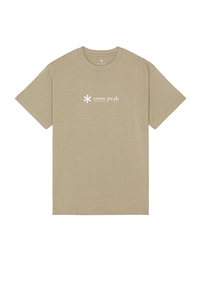 Snow Peak Soft Cotton Logo Short Sleeve T-Shirt in Brown Cover