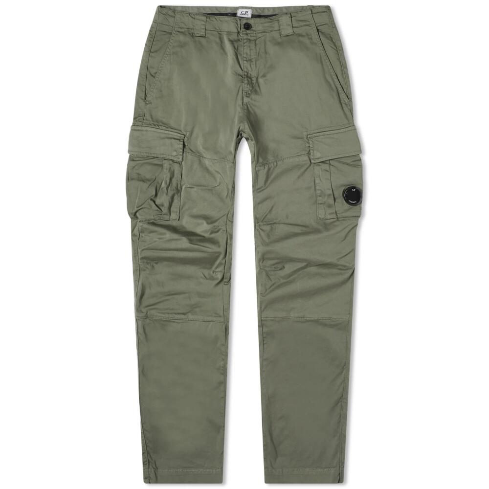 C.P. Company Men's Stretch Sateen Ergonomic Lens Cargo Pants in Agave Green Cover