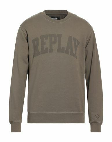 Replay Man Sweatshirt Khaki Cotton Cover