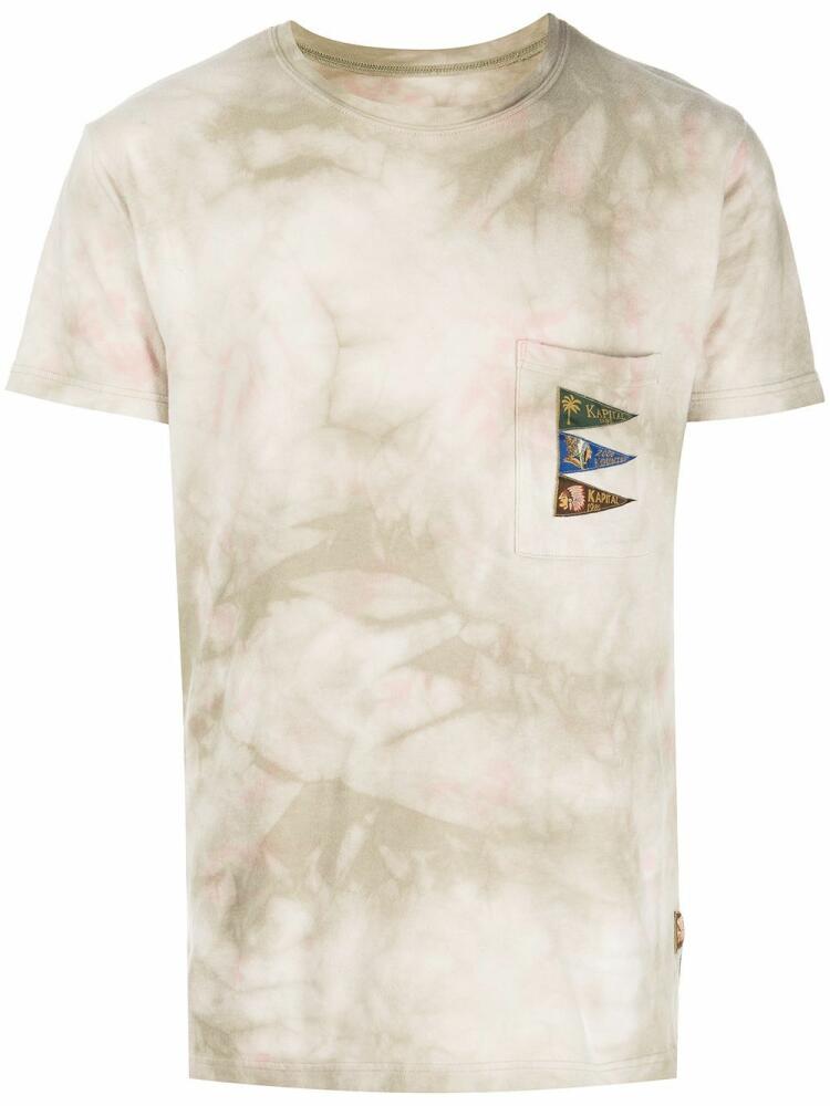 KAPITAL 4 Flags Smoky Ashburry dyed T-shirt - Neutrals Cover