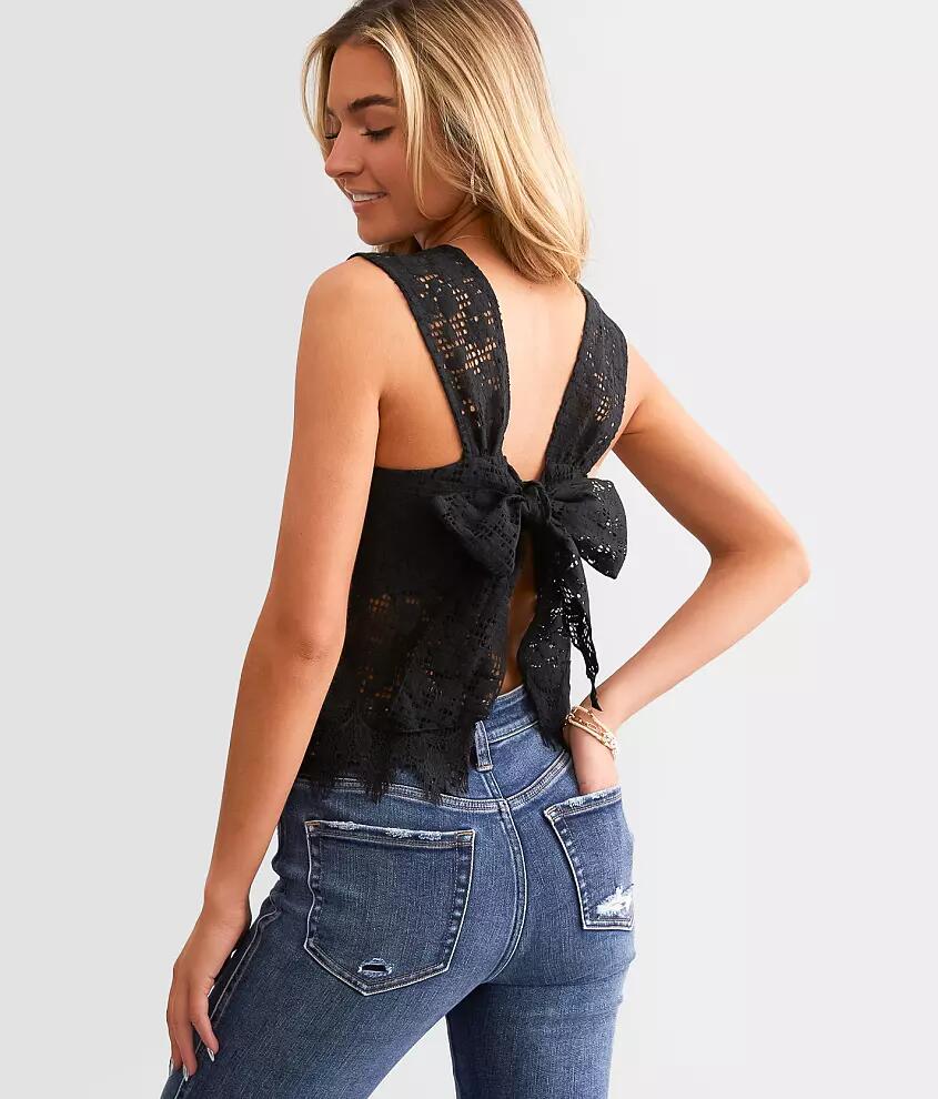 Daytrip Open Back Tie Lace Tank Top Cover