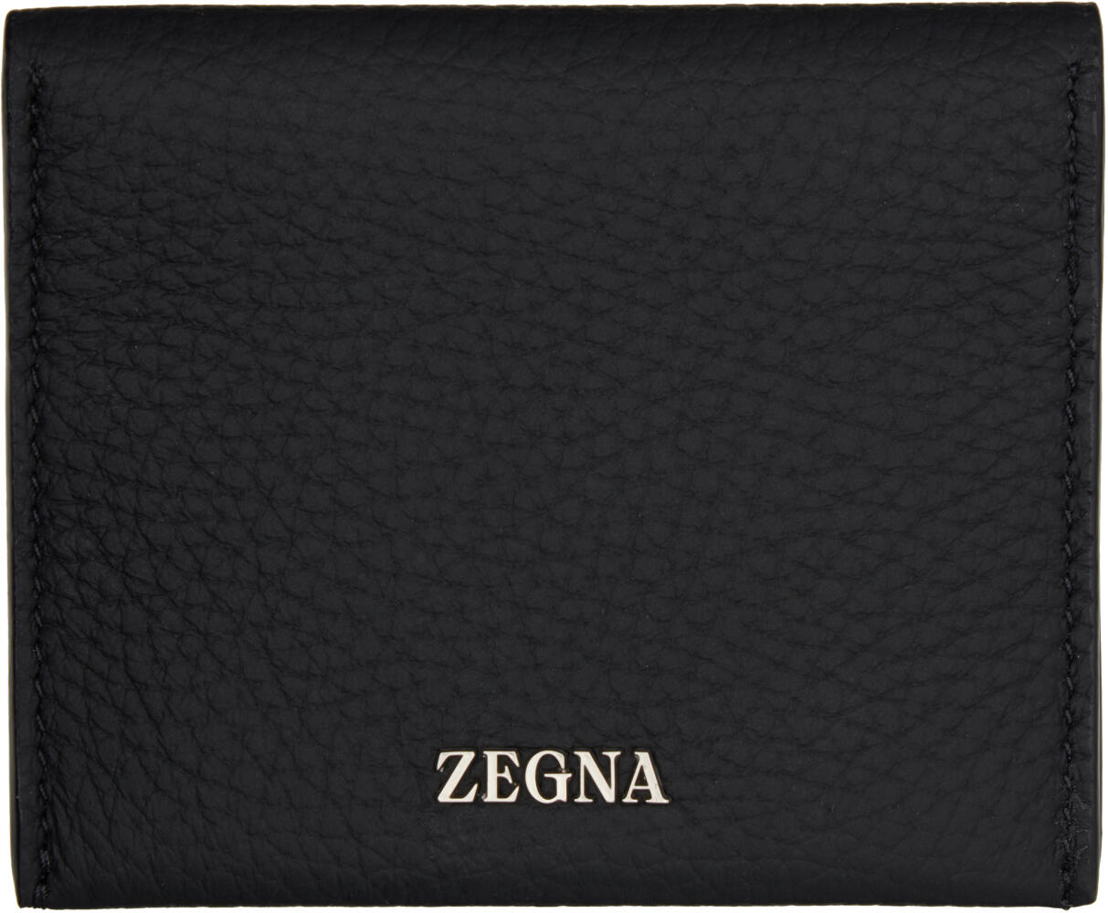 ZEGNA Black Leather Wallet Cover