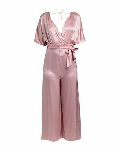 Semicouture Woman Jumpsuit Light pink Acetate, Silk Cover