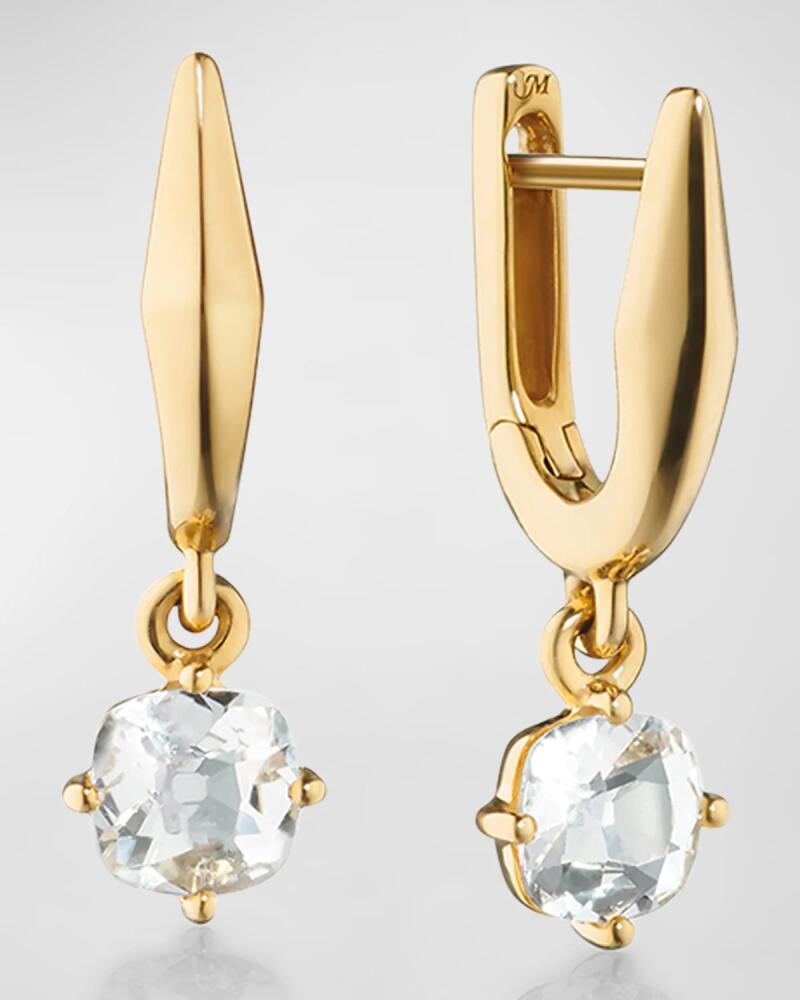 Monica Rich Kosann 18K Yellow Gold Points North Drop Earrings with Rock Crystals Cover