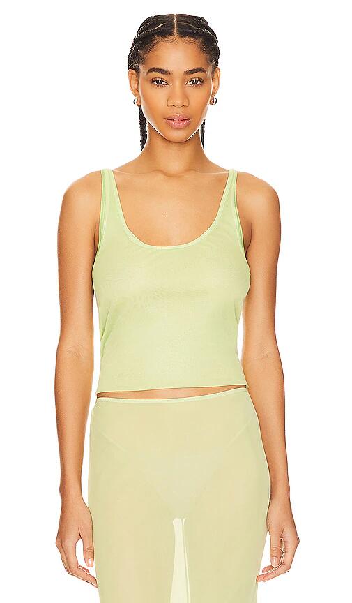 GRLFRND Double Mesh Tank in Green Cover