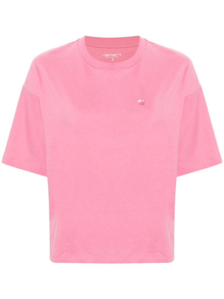 Carhartt WIP logo-embroidered cotton T-shirt - Pink Cover